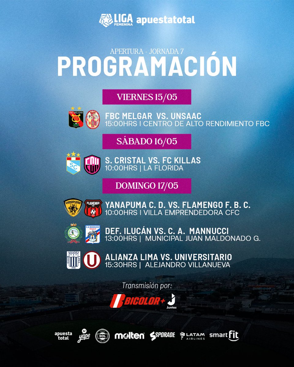 ¡Fecha 7 de la Liga Femenina con clásico! 💜🔥 #LigaFemeninaApuestaTotal ...