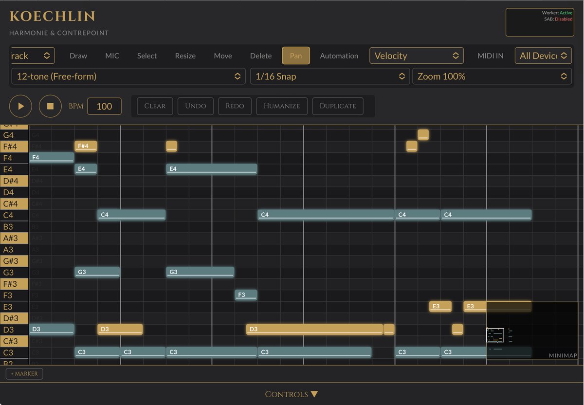 RaymondDukes706's tweet image. Koechlin Harmonie and Countrepoint Engine
Adding Per note spatialization. Added Tone Folding to hide tones not in a selected scale.
websim.com/@RaymondDukes7…
#DAW #MusicApp #WebApp #MobileApp