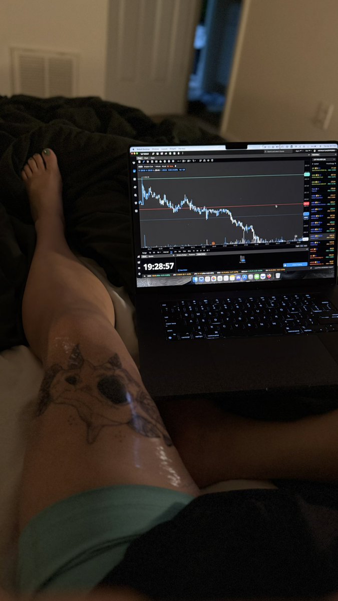 herebezilla's tweet photo. New tattoo and Backtesting for me this evening 🤍 

I’m going to be a profitable daytrader. https://t.co/r84NTkqOUY