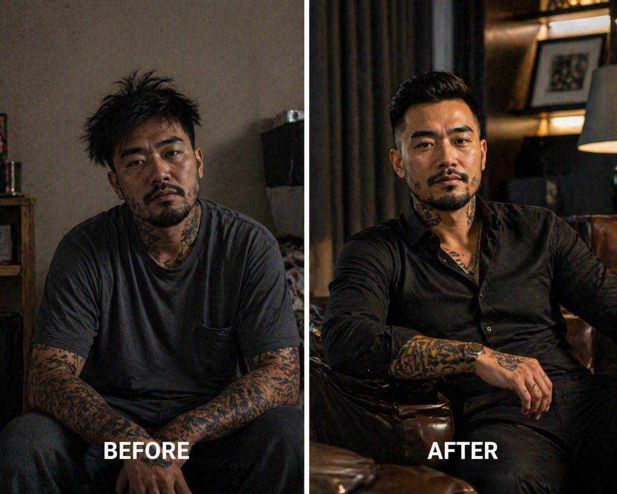 EricoolWong's tweet image. nothing changed…
except discipline
same guy. different energy.

what did he fix? 👇

#GlowUp #MensStyle #BeforeAfter #SelfImprovement #Malaysia #Aesthetic #LevelUp #AIart #Confidence #XCreator