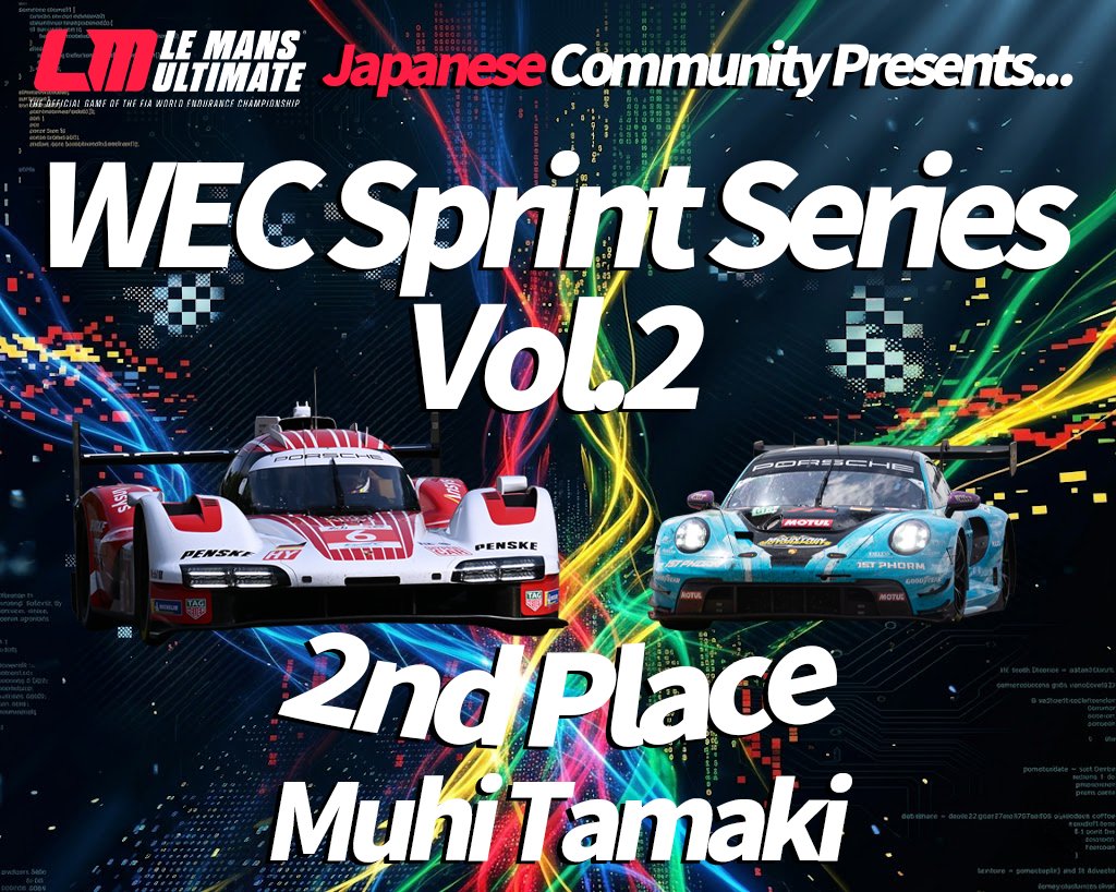 ciccida_gaming's tweet photo. 【Vol.2最終結果】
レース終了から所定の期間が過ぎ、プロテストがありませんでしたので、Vol.2のシリーズランキングが確定しました。
優勝：Koki Yamamoto @04_LTea 
準優勝：Muhi Takaki @Ayrton_senna__ 
3位：Shingo Koyabu @pasty0402

おめでとうございます。 https://t.co/6ByTCtAzmG
