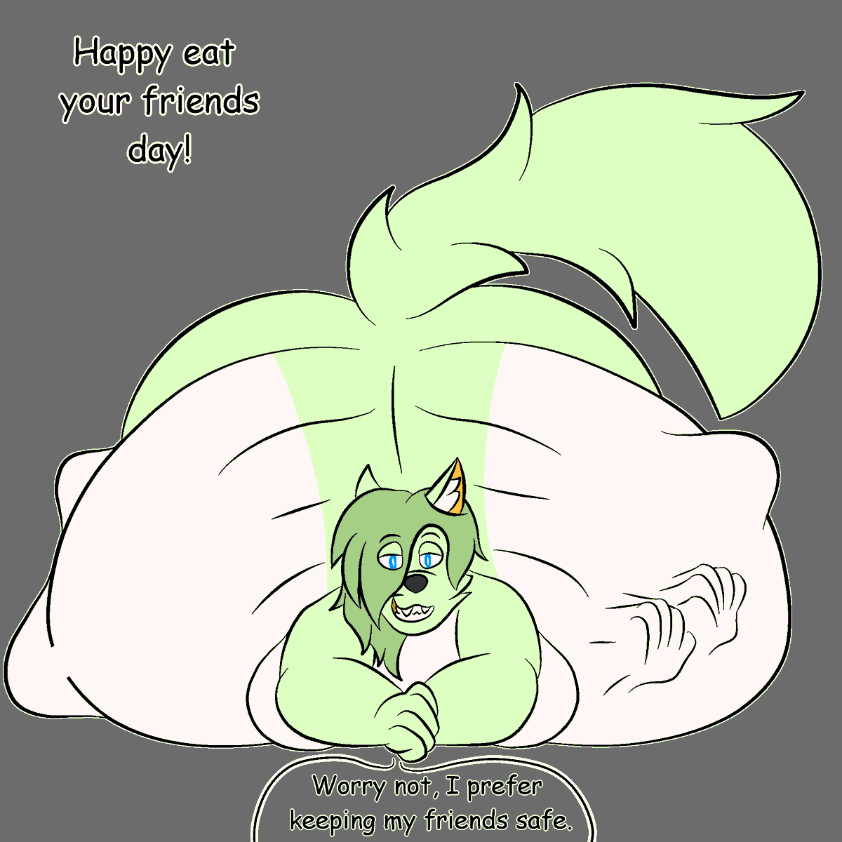 AugustWolfy's tweet photo. Happy #eatyourfriendsday !

I had to rush this since I was running out of time, but it feels nice to draw again after so long! https://t.co/RKMRwLUzN8