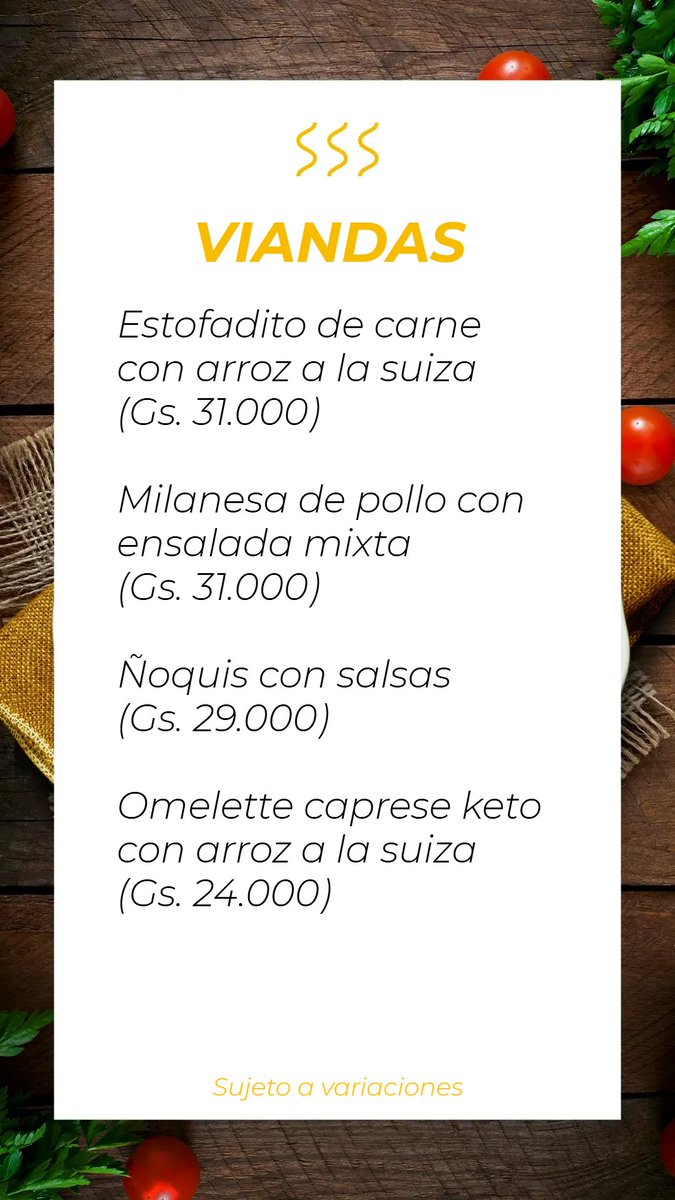 Menú del día miércoles 29 de abril de 2026
#menugodspan #almuerzo #viandas