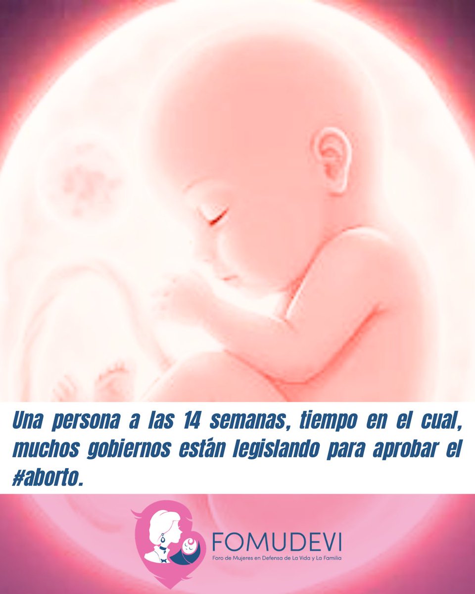 fomudevird's tweet photo. Así es, una persona a las 14 semanas, tiempo en el cual, muchos gobiernos están legislando para aprobar el #aborto. El feto tiene aproximadamente el tamaño de un aguacate o una pera, midiendo unos 11-12 centímetros y pesando cerca de 100 gramos.

#SiALaVida #FOMUDEVI https://t.co/PqWWGPgmux
