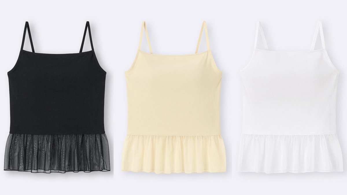 ✨まさこ GUのこれ好きすぎ🎀 1枚でも可愛いし、重ねるとレースちらっと出るの