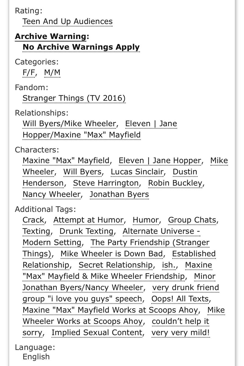 lightsflicker_'s tweet image. She’s here! Brief timeline cleanse for a 15k word modern au/some absolute bullshit/a texting fic. Get your elmax, byler, party shenanigans and madwheleer while it’s hot  

archiveofourown.org/works/83664546
