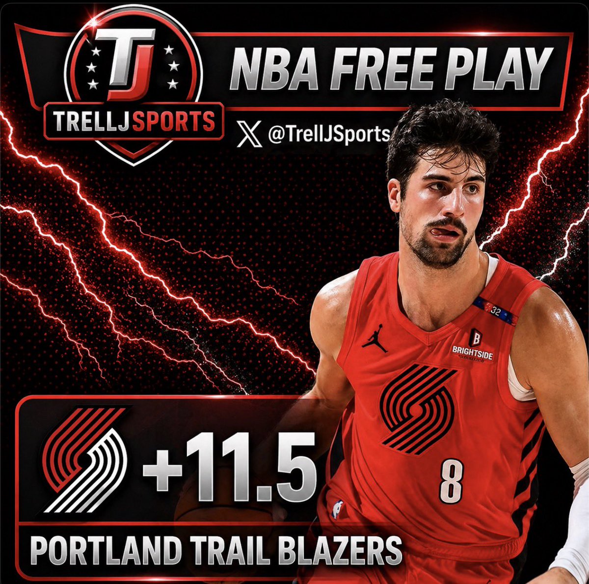 TrellJSports's tweet image. 🏀 NBA PLAYOFFS 

Portland Trail Blazers +11.5 (-110) 2U

Like if riding with me ❤️

#RipCity