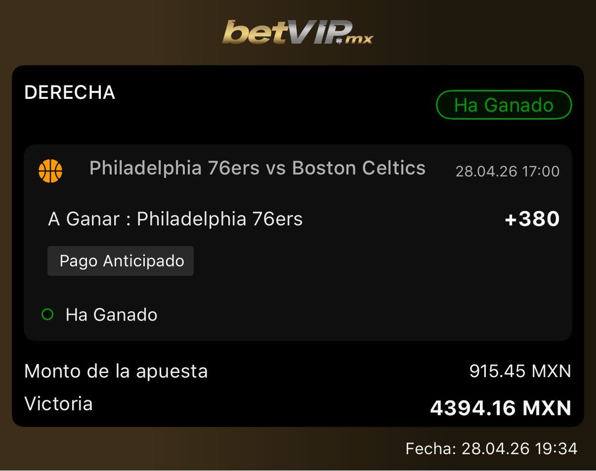 Filadelfia +10.5 ✅

Filadelfia ML ✅✅✅

La ballena ya tenía el script y dejó la WIN desde temprano. 

¿Una más? 🪄😬