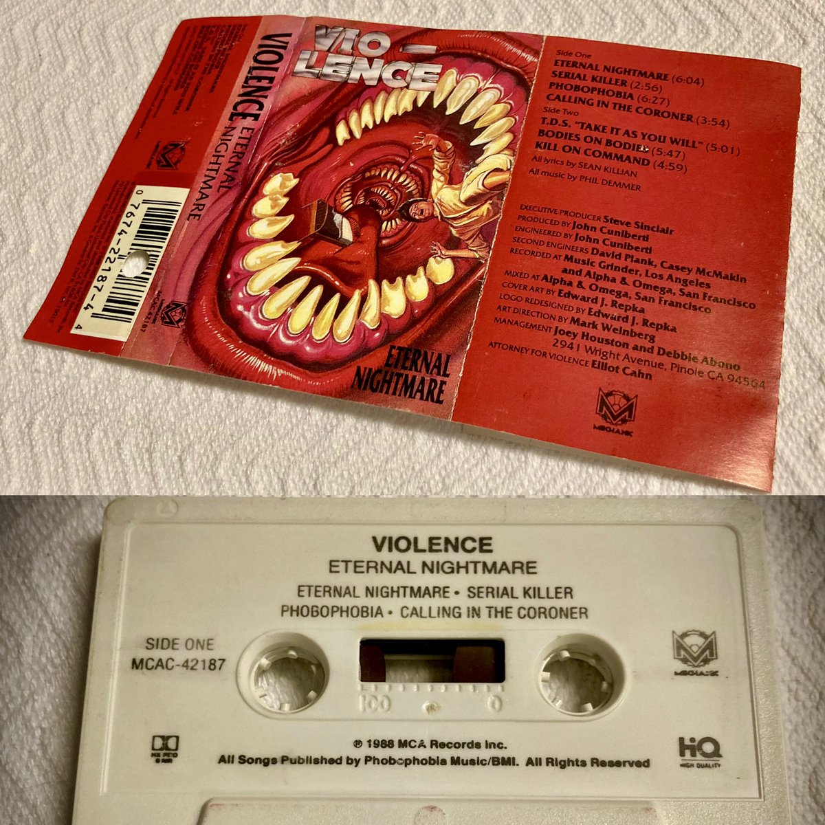 DemolishFanzine's tweet image. Who’s still got their VIO-LENCE #cassette tape from 1988 #Metal Brethren❓

*Not a dud on this sucker. 🤘🏻Still holds up in 2026 IMO.