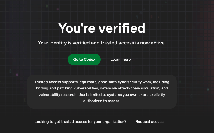 Good news $DGB Fam, GPT-5.5 on xhigh is a beast at discovering cybersecurity vulnerabilities, however when doing that kind of work on a codebase like DGB DigiDollar OpenAI flags you &amp; stops you from proceeding. 

I had to go through a verification process to continue.