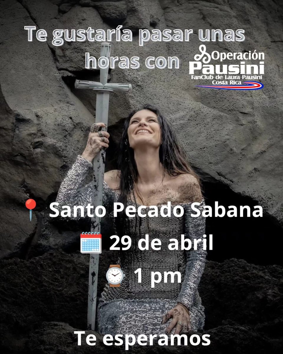 Quieres compartir una horas antes del show con miembros de Operación Pausini CR? 

Te esperamos en Santo Pecado Sabana.

Y si nos visitas del extranjero puedes contactarnos por nuestros canales oficiales para mas información

#LauraPausini #YoCantoWorldTour #operaciónpausinicr🇨🇷