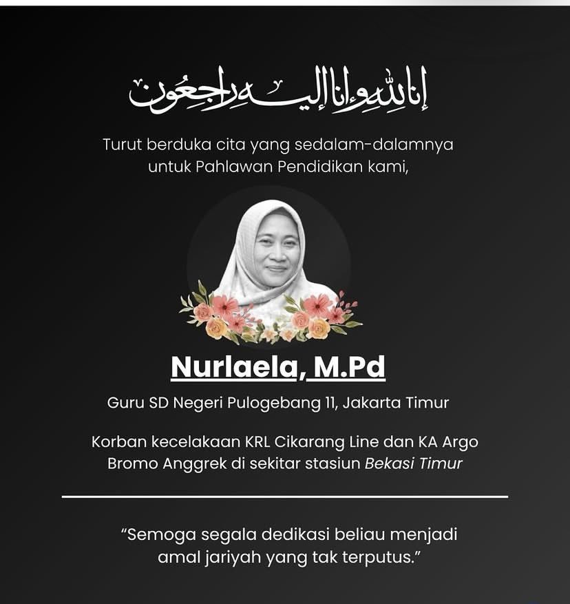 wanita wanita hebat yang lebih dulu dipanggil Allah karena kejadian kecelakaan KA di Bekasi Timur. kita sama sama doain ya temen-temen semoga mendiang di terima di sisi Allah swt, diterima amal baiknya, keluarga yang ditinggalkan diberikan kelapangan hatinya. aamiin 🥀🥀