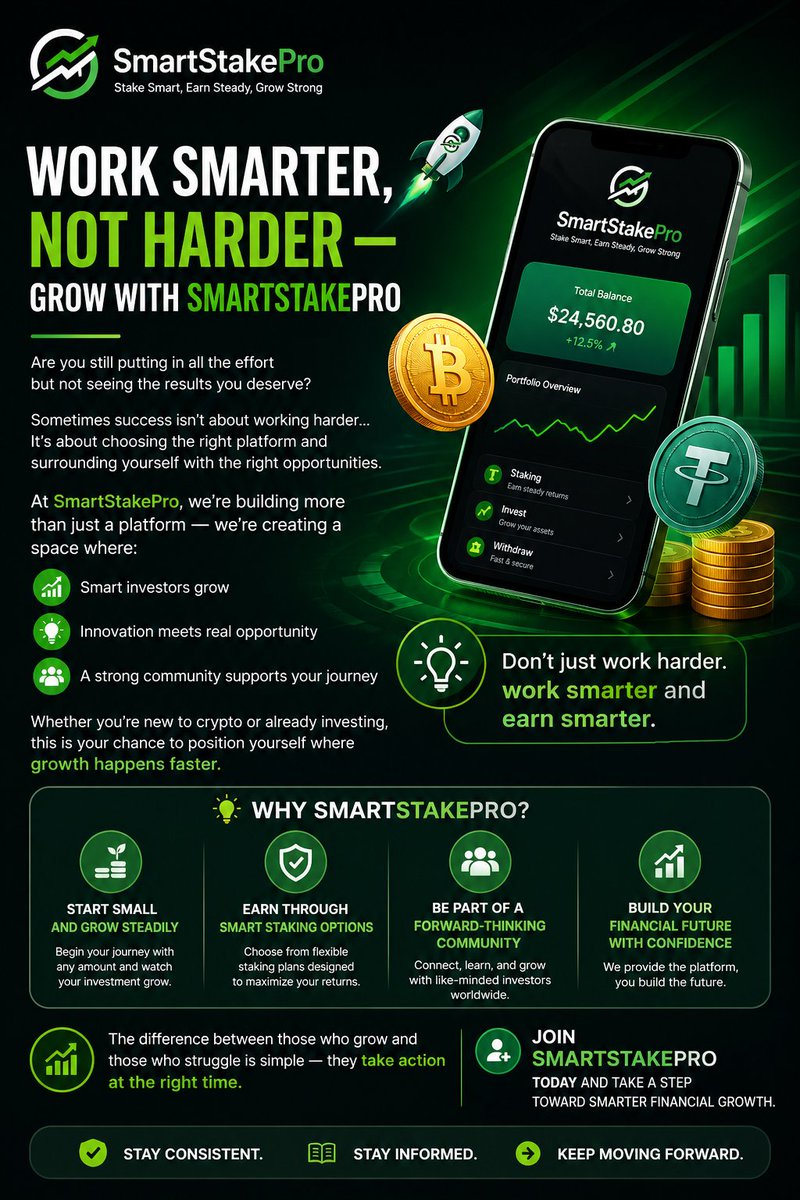 smartstake_pro's tweet image. 📈 Work smart. Earn smart. Grow fast.

#SmartIncome #CryptoEarnings #InvestSmart #FinancialGrowthuni
