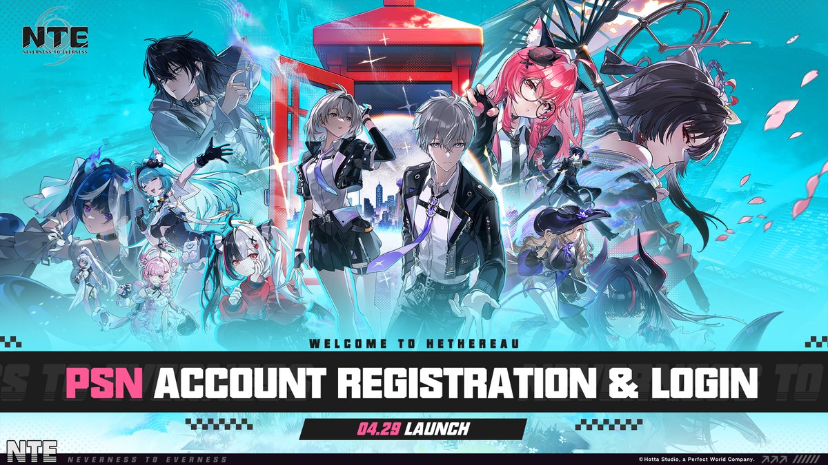 NTE_GL's tweet image. PSN Account Registration &amp;amp; Login FAQ

NTE officially launches on PlayStation®5 on April 29 at 11:00 (UTC+8).
We've put together the following FAQs regarding PlayStation™Network (PSN) account linking, cross-platform play, and more.

▼ Check it out
nte.perfectworld.com/en/article/new…

NTE