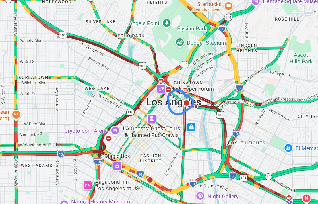 AngelOfTraffic's tweet photo. #DTLA 101 NB &amp; SB CLOSED due to Police Activity (possible jumper) NB diverted off at Alameda.  SB off at Spring.  UFN.  Major delays including surface streets.  @ConwayShow https://t.co/UHcnBMzDja