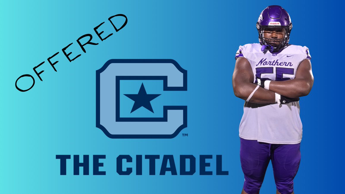 MJSmith4243's tweet photo. After a great conversation with @CoachGioCitadel I am proud to receive my first D1 offer @CitadelFootball

@Coach_BrockC 
@NGHSFB 
#OL 
#AGTG https://t.co/HZqgNHhd5X