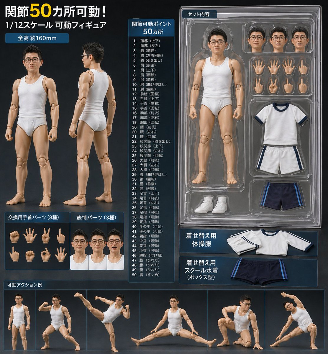 lL307aA5w838RP7's tweet image. 某有名シンクロ選手の昔の映像からフィギュアを生成してみました😀ついでに自分も少し若返らせて着せ替えセットまでつけてフィギュアを生成してみました😎
#chatgpt #ai #フィギュア　#白ブリ　#スク水　#BRIEFS