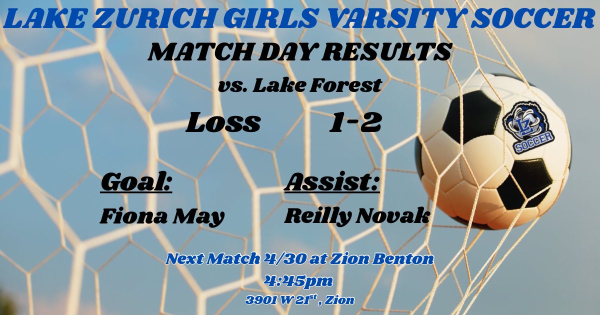 lzhscornerkick's tweet image. Hard-fought match tonight.

Bears fall 1-2 to the Scouts. 

⚽ Fiona May
🅰️ Reilly Novak

Turn the page. Eyes forward.

Quick turnaround — Thursday at Zion-Benton | 4:45 PM

#lzhsbears #backtowork #eyesforward