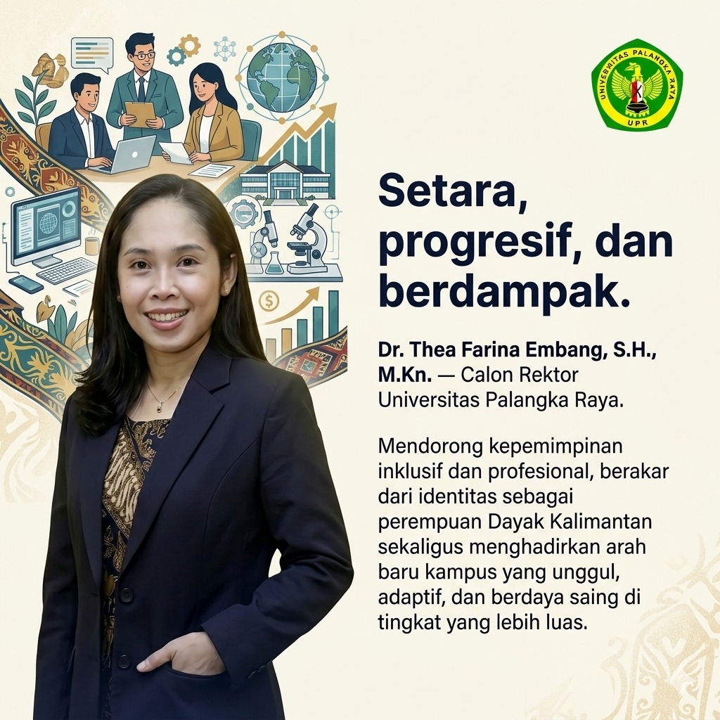 CindyMoza09's tweet photo. Dr. Thea Farina Embang hadir dengan semangat kepemimpinan yang visioner untuk membawa Universitas Palangka Raya menuju kemajuan yang berkelanjutan dan berdaya saing https://t.co/NlYd3jKAql
