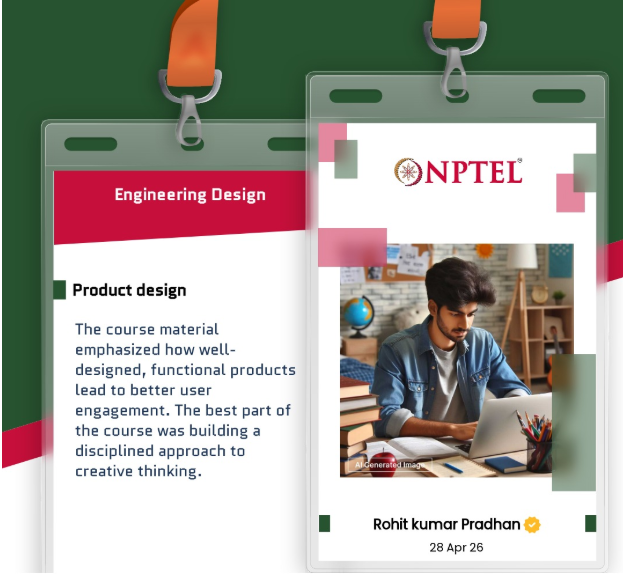 rohitkumar7854's tweet image. Finished my NPTEL course on Innovation by Design, and it really changed how I think. I used to jump straight into building—now I slow down, understand the user, and design with intention.

Excited to apply this mindset in my Android projects 🚀

#InnovationByDesign  #AndroidDev