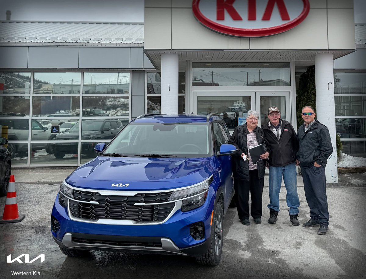 westernkia's tweet photo. Long time customers Linda &amp; Gary take home their new 2026 KIA Seltos LX AWD.  The Seltos continues it's success streak winning the hearts of new and returning customers.  From your cousin Donnie thank you both for your continued support and enjoy. KIA-Movement That Inspires! https://t.co/OHYAAjtZrB