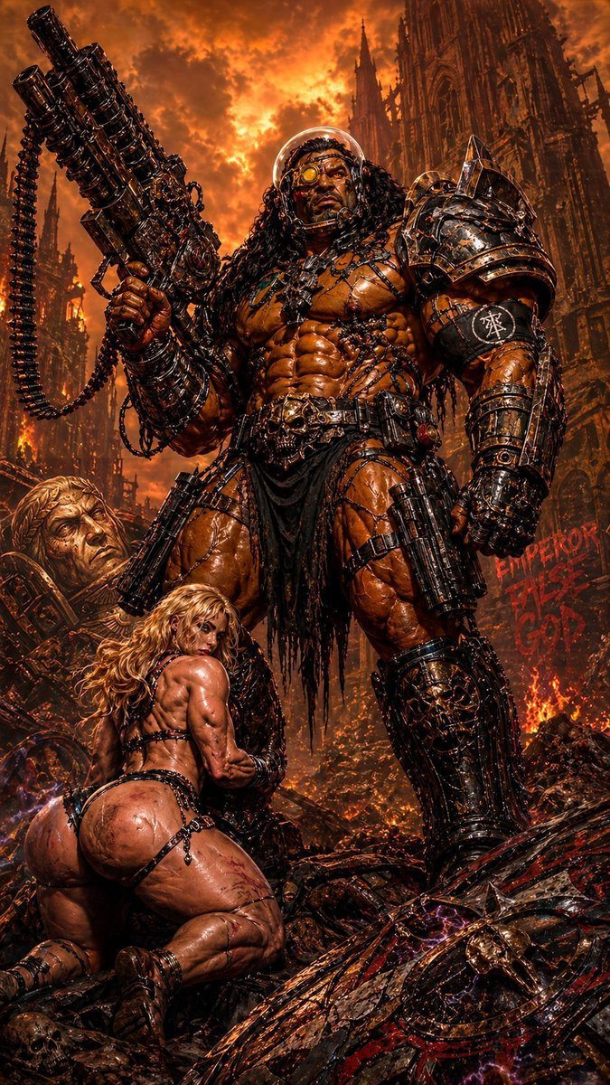 Raegunfoma's tweet photo. The galaxy is there to be plundered… and the Techno-Barbarians have come to collect a debt 12,000 years old of exile.

The Imperium is death through order.
 Chaos is death through madness.
We are life through brute will.

TECHNOBARBARIANS: THE GREAT UNCHAINING https://t.co/IDa623eFdK
