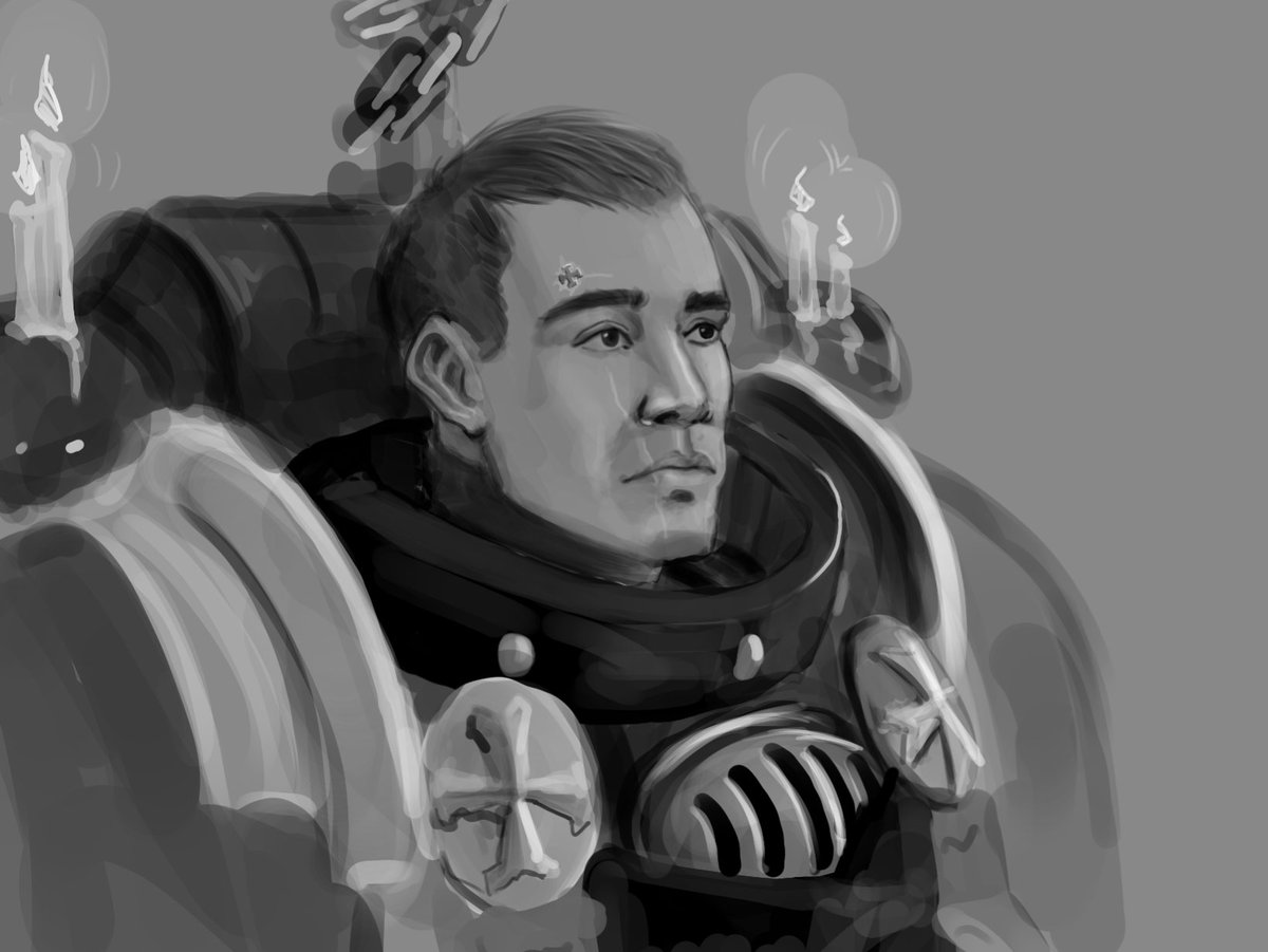 ArsekWithAGun's tweet image. Post inspired me to finally draw my headcanon for what grimaldus looks like :)

#warhammer40k #warhammerart