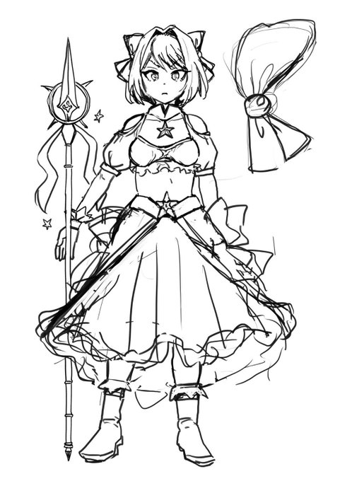 左の魔法少女は相方がペン入れまで全部作ります 右の青肌サキュバスの方は僕が仕上げするんで、まぁお手柔らかにお願いします。生暖かく見守って下さい。一応ちゃんと表記はしていくんで、お好みでどうぞ(^^)