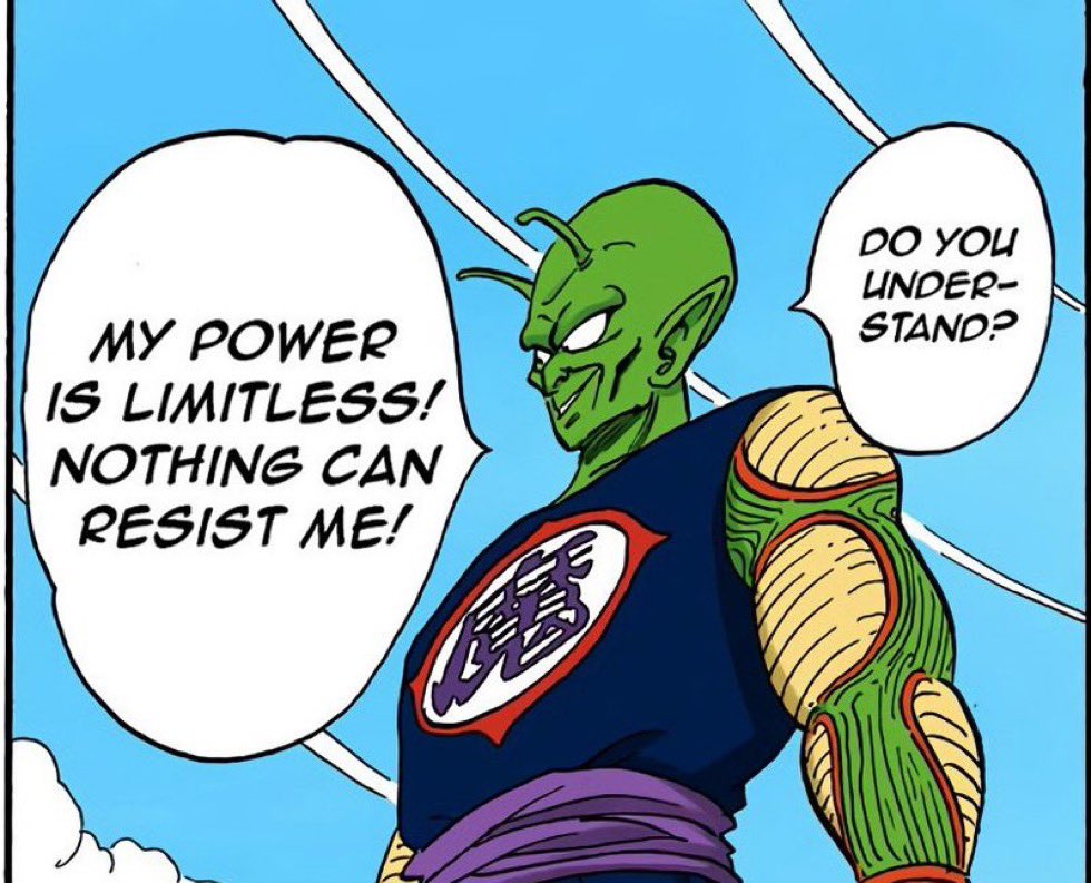 SaladSaiyan's tweet image. -King Piccolo has limitless power (high universal)
-Goku is over 1,000,000x that

Holy truth nuke…
#hmmm