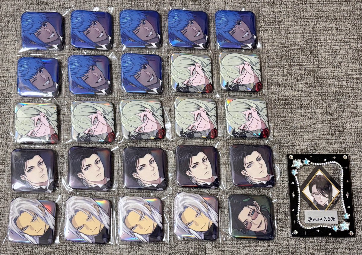 交換】 刀剣乱舞 大本丸博 スクエア缶バッジ 求☆七星剣/姫鶴/白山/後