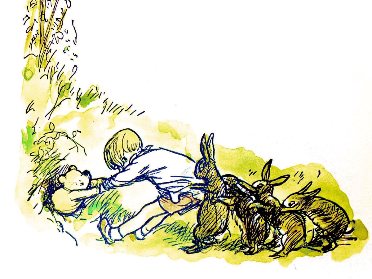 A_AMilne's tweet image. He took hold of Pooh’s front paws and Rabbit took hold of Christopher Robin, and all Rabbit’s friends-and-relations took hold of Rabbit, and they all pulled together…
And then, all of a sudden, he said “Pop!” just as if a cork were coming out of a bottle.~A.A.Milne #PullTogether