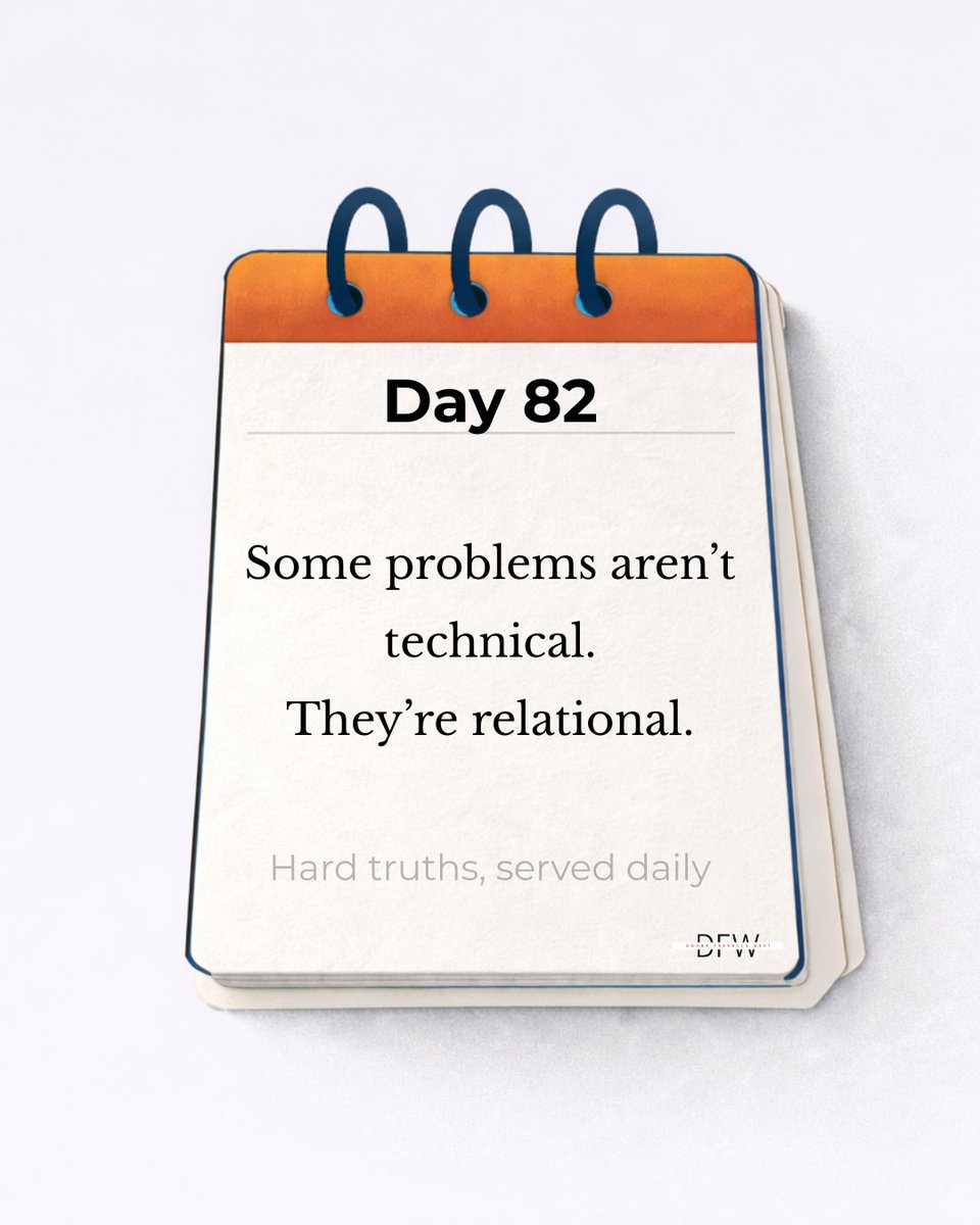 TheVirtualPM2's tweet photo. Day 82 | Straight, No Chaser  

You can change the system, update the tool, redesign the workflow, and still keep running into the same wall.

That's why people work and project work can't be separated.

Are you trying to solve a relationship problem with a technical fix? https://t.co/jpTWR7MoM1