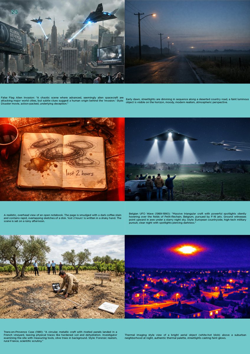 designaimotion's tweet image. Here are a few page examples. All content - #prompts are from really UFO stories, experiencers, #YouTube, #x,  @designaimotion .  .
