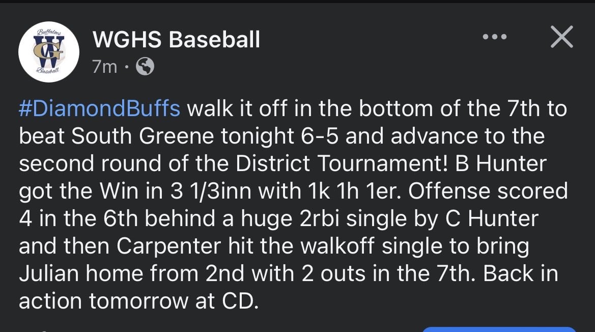 WGHS Baseball tweet media