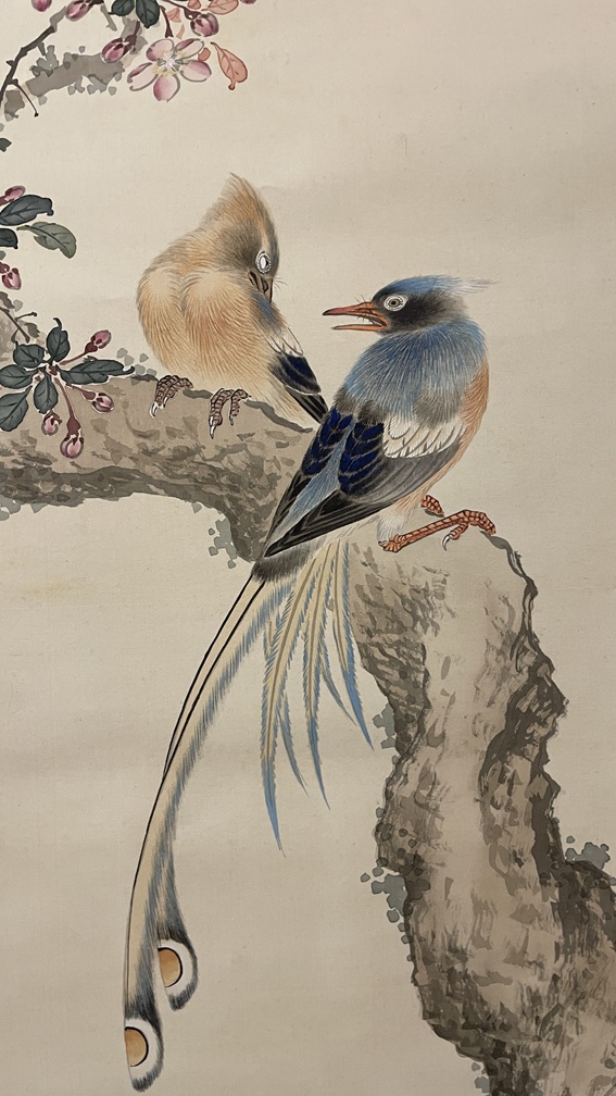 花と鳥　貝殻　絵画　アート　真珠 PA-015-18.jpg