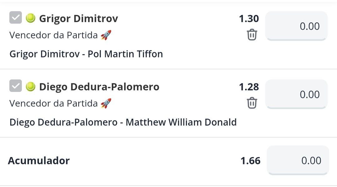 🏆 Challenger Aix-in Provence 
🏆 Challenger Mauthausen 

Dimitrov + Dedura vencem 

📈1uni(2.5%)
🔞 Aposte com responsabilidade, apenas pra maiores de 18 anos