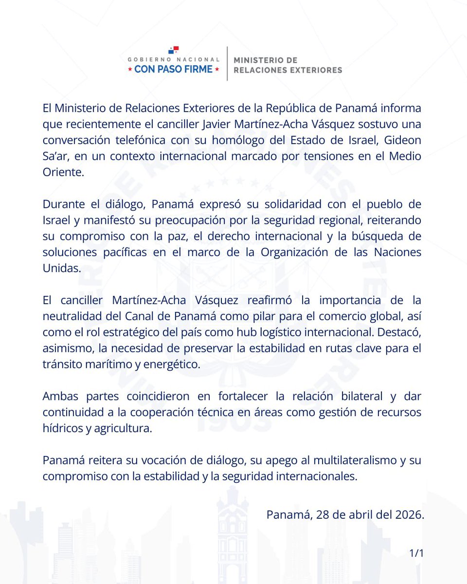 Cancillería de Panamá tweet media