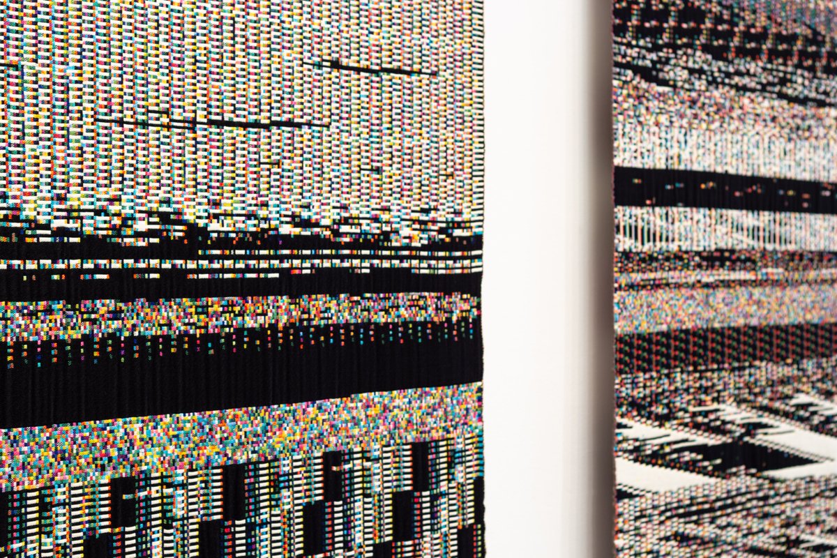 pixelform's tweet image. Fragmented Memory

1. Installation Detail - XAA 222RGB 336px and XAE 222RGB 336px
2. Detail - XAE 222RGB 336px
3. Detail - XAA 222RGB 336px

phillipstearns.com

#textileart #textiledesign #tapestry #algorithmicart #creativecoding #phillipstearns
