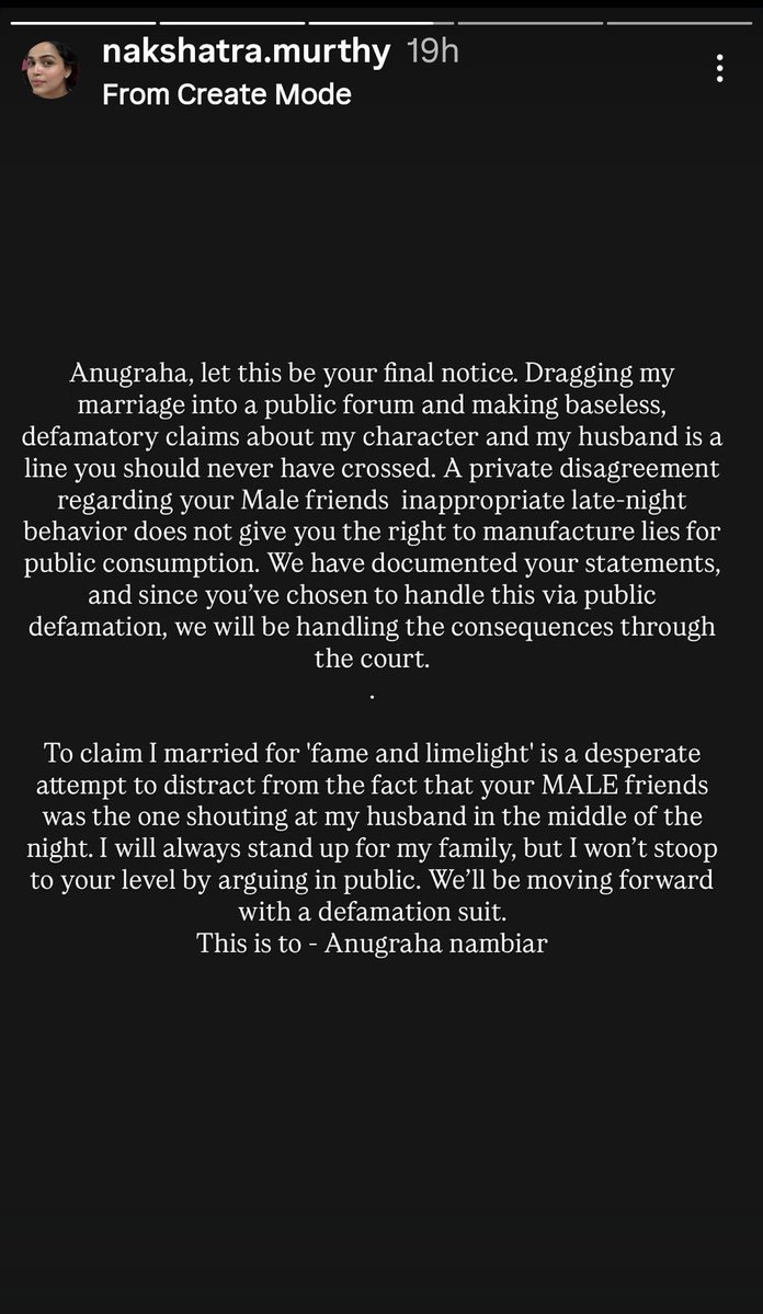 SaiAnvii's tweet image. #controversy : Nakshatra Murthy's latest Insta story triggers #Resort Girl Anugraha and the drama is getting bigger 👀🔥#Scam