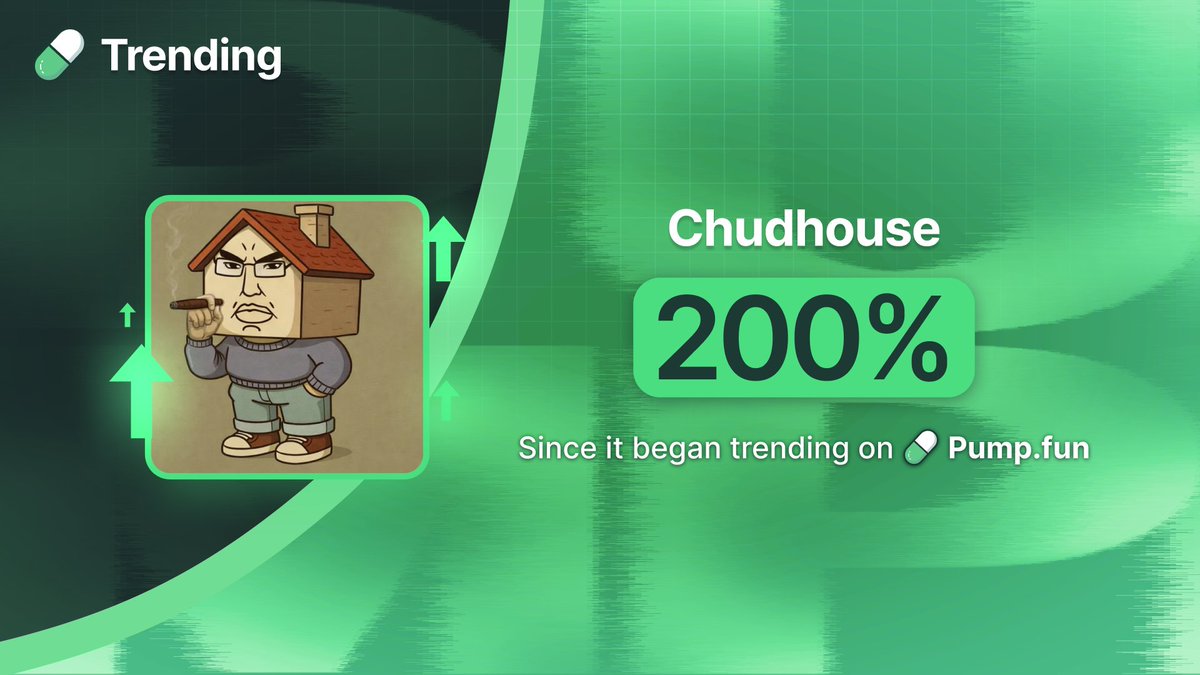 PumpfunEco's tweet image. $chudhouse has pumped 200% since trending on pump fun! 🔥