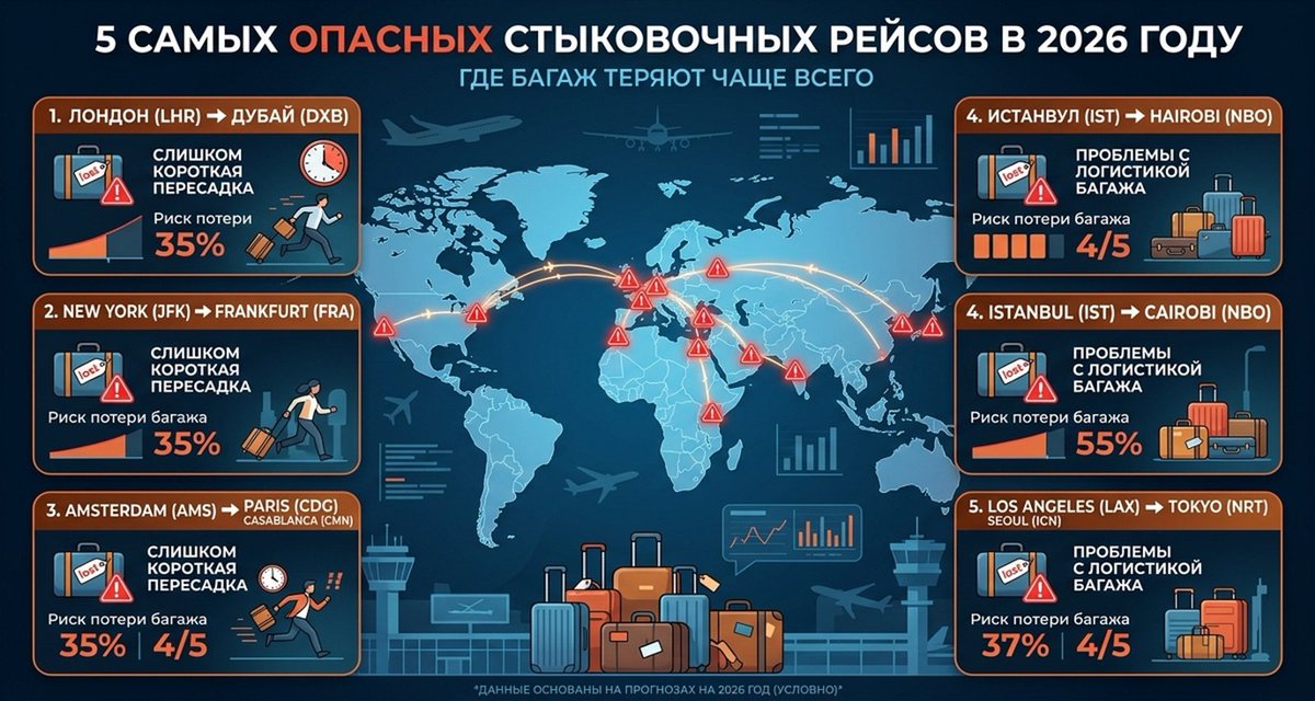 tourprom's tweet image. 5 самых опасных стыковок в 2026 году: где багаж теряют чаще всего

В 2026 году мировая авиация столкнулась с «идеальным штормом»: кадровый голод в Европе, гигантомания новых хабов и геополитическая нестабильность на ...
#tourism #travel 
Ссылка на новость: tourprom.ru/news/85830/