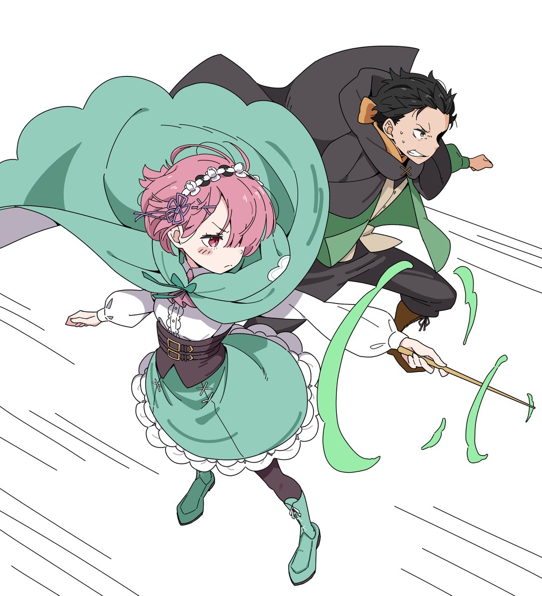 cWPJscCdk6v7hsq's tweet image. 69話のラム＆バルス
#リゼロ　#rezero