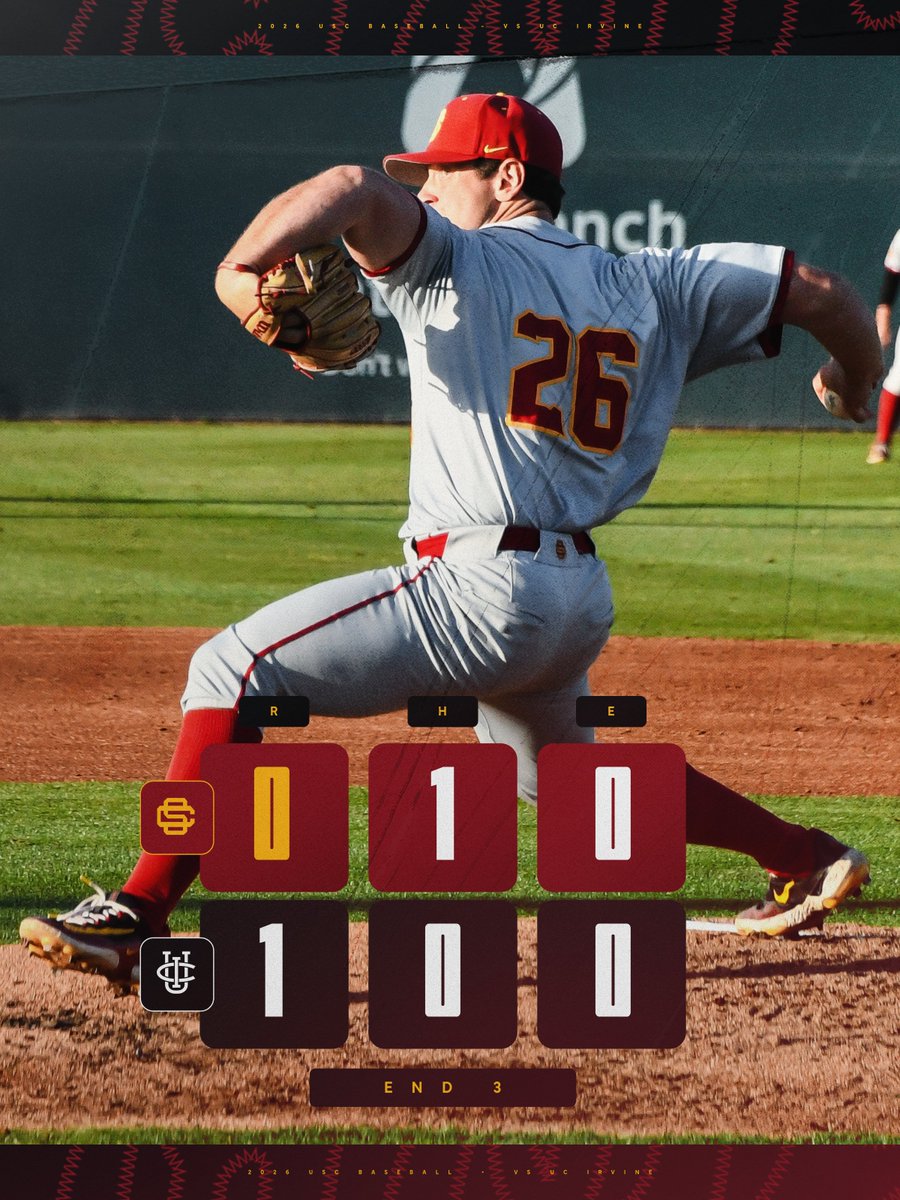 USC_Baseball's tweet image. END 3 | Plenty of baseball left to play ✌️

UCI 1, USC 0

📺 espn.com/watch/player/_…
📊 ucirvinesports.com/sidearmstats/b…

#FightOn x #GameDay