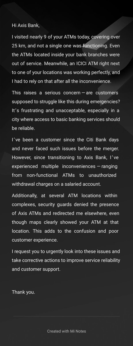 rahmank098's tweet photo. @AxisBankSupport @AxisBank 
Location: Tolichowki, Gachibowli, Hitech City, Mindspace, and surrounding area-  Hyderabad https://t.co/rAcORqSwhl