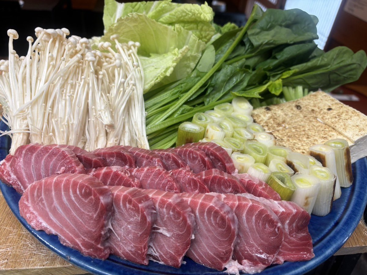 本日ご予約のねぎま鍋！　美味しい天然まぐろで作るねぎま鍋は最高です！　#ねぎま鍋 #天然鮪 #まぐろの美味しい店 #ねぎま鍋竹寿司 #相模原ねぎま鍋