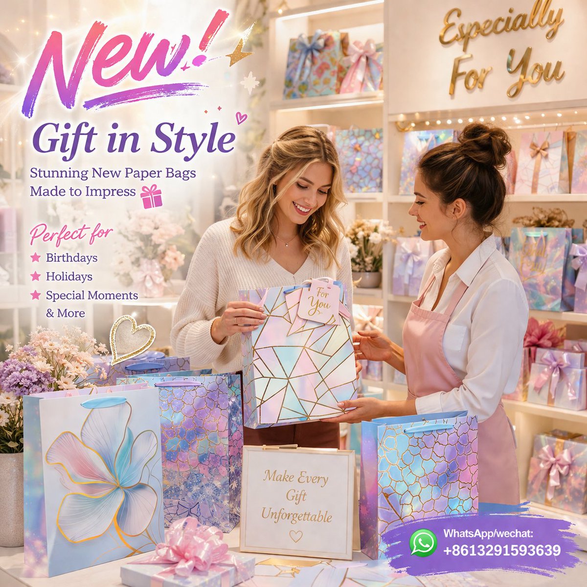 jialanpackage's tweet image. ✨ NEW ARRIVAL | Jialan Package 2026 New Luxury Holographic Gift Bags is coming
Moq:1000pcs provide free logo printing
WhatsApp / WeChat: +8613291593639
📧 Email: sales2@jialanpackage.com
🌐 Website: good-package.com
#GiftBags #PaperBags #CustomPackaging #HolographicBags