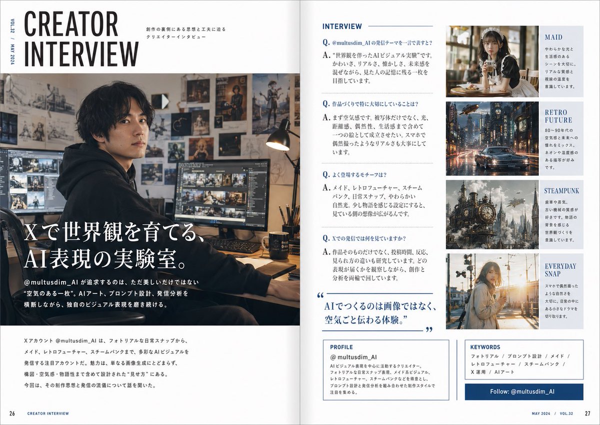 Japanese Creator Interview Magazine Spread