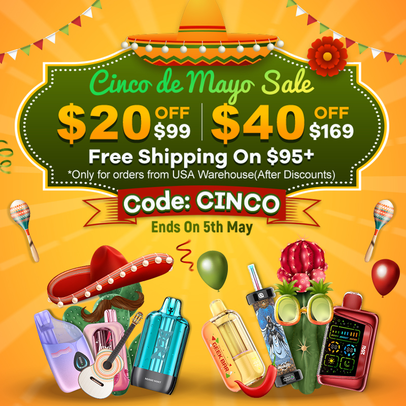 vapesourcing's tweet image. Cinco de Mayo Sale 🪇
vapesourcing.com/cinco-de-mayo.…
Ends on 5th May ⏳
-
🥁 $20 OFF $99
🥁 $40 OFF $169
Code 🌵 CINCO
-
Free Shipping On $95+ 🤠
*Only for orders from USA Warehouse(After Discounts)
-
#vapesourcing #FreeShipping #newarrivals #coupon #sales #bankholiday