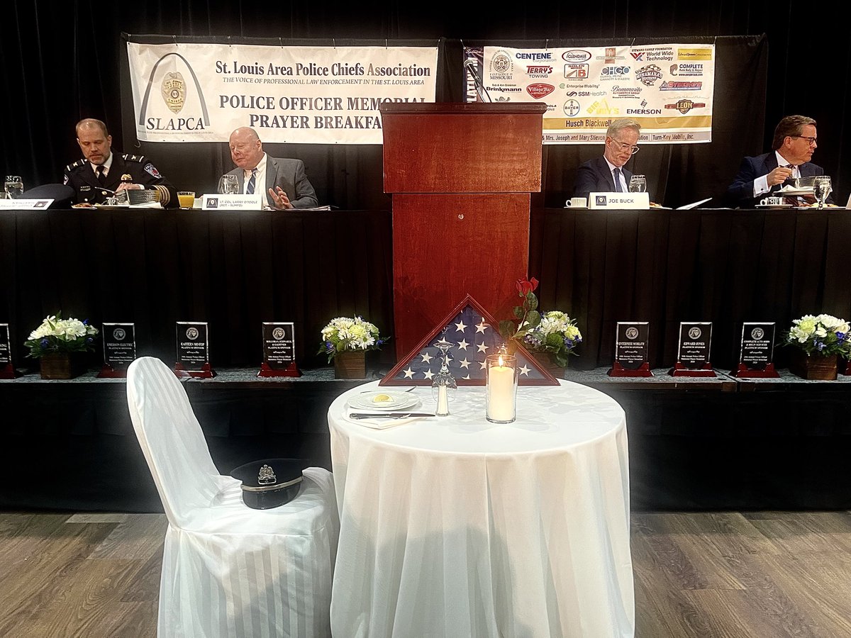 stlcopa's tweet photo. Honored to attend the Thirty Fourth Annual Police Memorial Prayer Breakfast this morning as we remembered and paid tribute to the brave men and women who made the ultimate sacrifice.

Their service, courage, and commitment to our community will never be forgotten. 💙 https://t.co/3yx7GLOPFl
