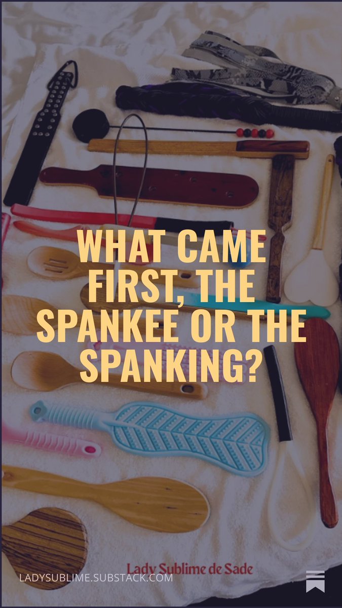 TheLadySublime's tweet photo. Spankees: do you crave spanks because you received them as a child?

Or, did your parents spare the rod and now you crave what you didn't receive?

Please go to My free Substack and answer this quick poll.

Thank you spank you!

https://t.co/mh26dEDsS6 https://t.co/nFjOiuBltE